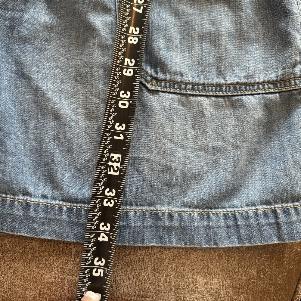 LRL Lauren Jeans Co Denim Romper Womens 12 Chambray Sleeveless Utility Tie Waist - Picture 9 of 13